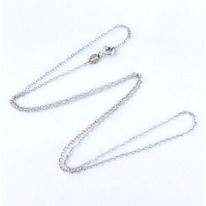 Vintage Indonesia HAN Sterling Silver 925 1.2mm Cable Chain Necklace 18”
